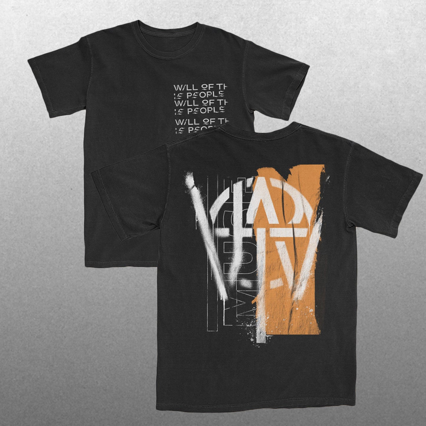 Will of the People Orange Stencil T-Shirt